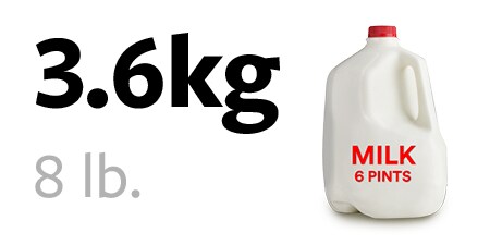 3,6 kg süt şişesi
